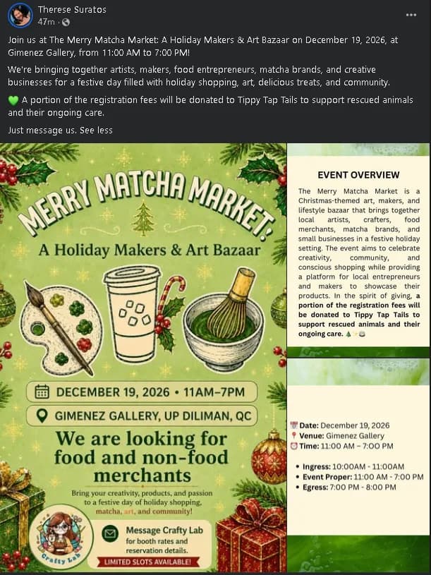 Poster for The Merry Matcha Market: A Holiday Makers & Art Bazaar